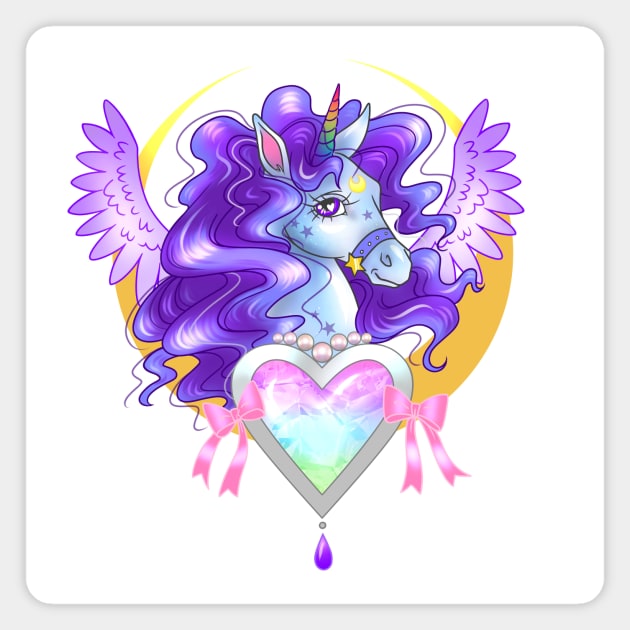 Magical Purple Unicorn Magnet by Fizzy Vee